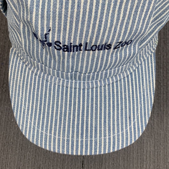 Saint Louis Zoo Engineer Train Conductor Cap Youth 59cm Hickory Stripe Snapback - Picture 4 of 17